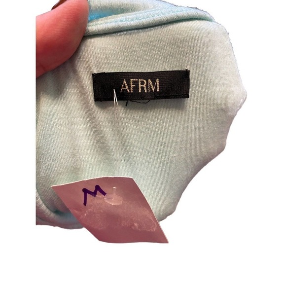 AFRM Side Cutout Blue Long Sleeve Knit Mini Dress Medium - Picture 6 of 6